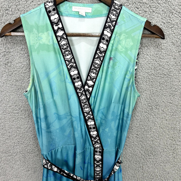 Vtg Y2K New York & Co Maxi‎ Dress Womens XS Blue Feminine Boho Fairy Ethereal - Picture 4 of 8